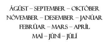 Árið skipt upp í kafla